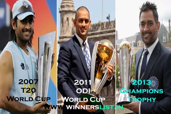 Mahendra Singh Dhoni Age Wiki Bio Details MSD with world cup trophy